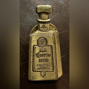 Vintage Jose Cuervo 1800 Bottle Pin | Gold-Tone Tequila Brooch